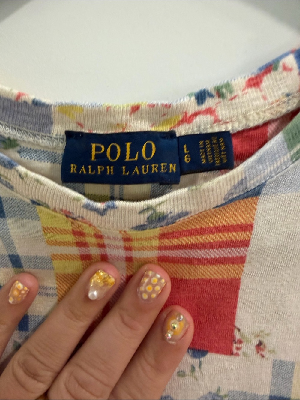 Polo by Ralph Lauren-sz Large Patchwork PRINT Short Sleeve Tee-One of a kind! - Picture 4 of 6